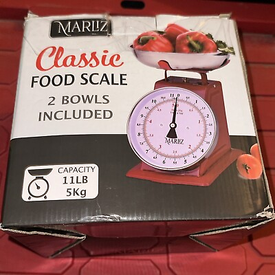 #ad MARLIZ Small Retro Kitchen Scale 4.4Lb 2Kg with 2 Bowls Mechanical dial Scal... $54.00