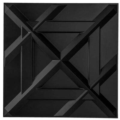 #ad Art3dwallpanels Decorative Wall Paneling HeatScratch Resistant Geometric Black $70.15
