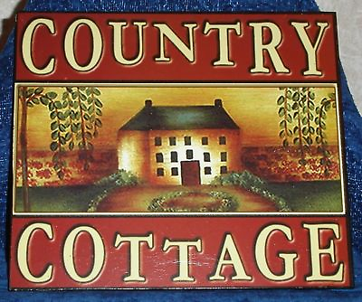 #ad #ad COUNTRY COTTAGE Rustic Cabin Wood Wall Sign Plaque 9 3 4quot; x 8 1 2quot; Country Decor $6.99