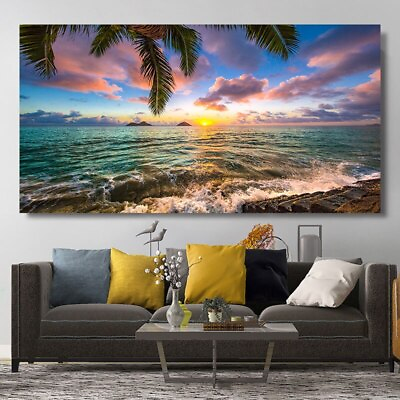 #ad #ad Seascape Wall Pictures Landscape Beach Sea Ocean Canvas Painting Wall Art Poster $27.99