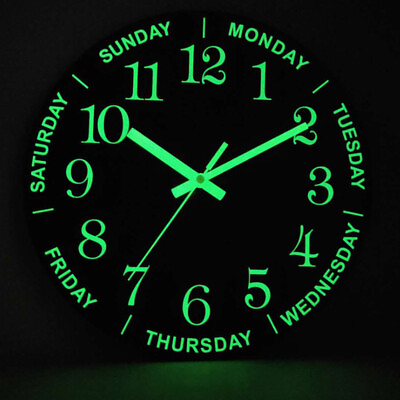 #ad Luminous Wall Clock 12quot; Silent Quartz Glow Hanging Watch Night Light Home Decor $26.00