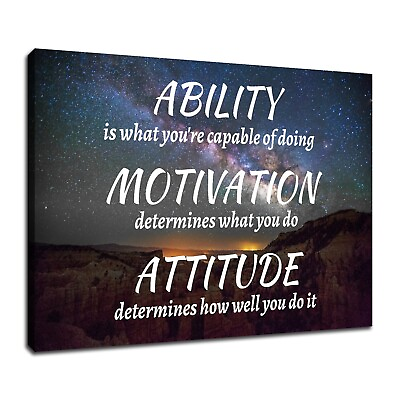 #ad Inspirational Wall Art for Office Quotes Ability Motivation Attitude Wall Dec... $90.38