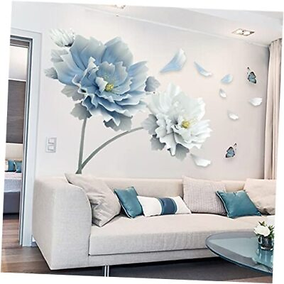#ad Blue Flower Wall Decals StickersPeel and Stick Flower 2 Blue Peony Flowers $21.67