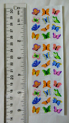 Sandylion BUTTERFLIES MINI 1 Strip of Vintage Mini Butterfly Stickers $4.39
