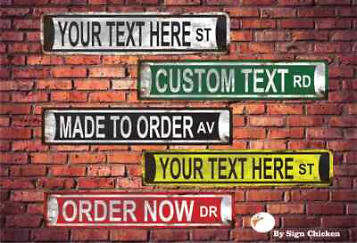 #ad STREET SIGN beveled border design ANY TEXT CUSTOM PERSONALIZED RUSTIC LOOK $19.99