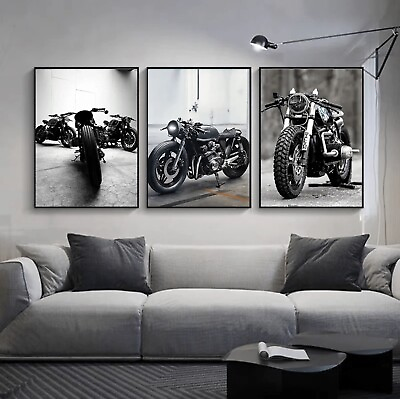 #ad quot;3PCS Cool Motorcycle Canvas Art – Living Room Decorquot; $30.00