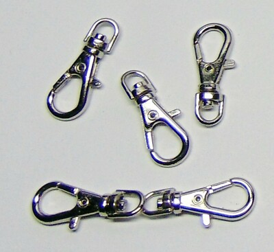 #ad #ad 12 Small Metal Lanyard SWIVEL CLIPS Clasps for Crafts 23mm x 9mm Lobster Claw $6.38