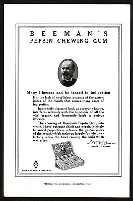 #ad 1920s Vintage Beeman#x27;s Pepsin Chewing Gum Art Deco Kitchen Decor Photo Print Ad $34.98