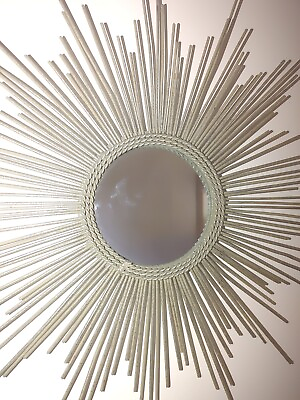 #ad Pier 1 15 In. Silver Metal Atomic Starburst Mirror With Tags $22.45