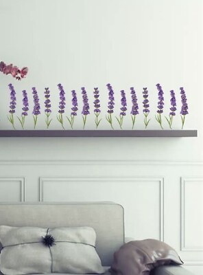 NEW 36” x 8” Individual 24 Lavender Stems Wall Stickers Cabinet Vinyl Decal Set $19.23