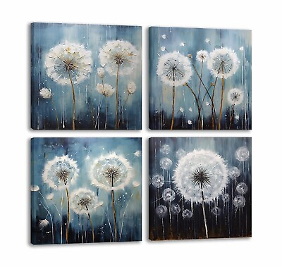 #ad #ad Canvas Wall Art For Bathroom Dandelion Painting Canvas Print Picture for Livi... $65.48