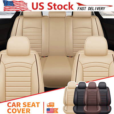 #ad For Infiniti PU Leather Car Seat Covers Cushions Full Set 2pcs Front Rear Decor $140.04
