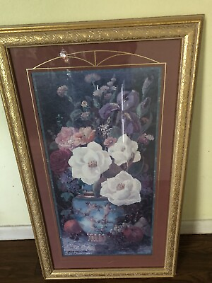 #ad Vintage Home Interior amp; Gifts Floral Wall Picture $45.00