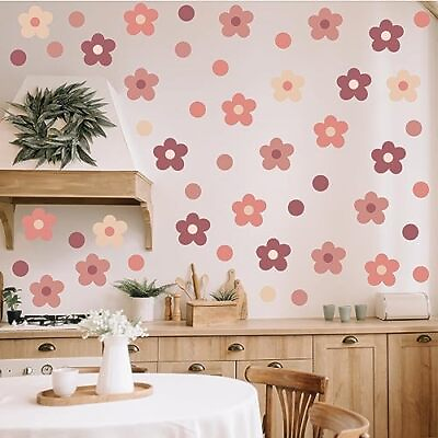 #ad Wall Sticker for Girls Room Boho Floral Wall Decal Peel and Stick Boho Flower $16.18