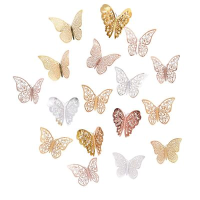 #ad 3D Butterfly Wall Stickers Adhesive Butterflies Room Decal Wedding Decor 12Pcs $10.40