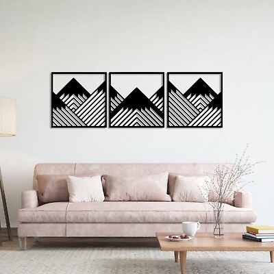 #ad Wall Art Home Decor Metal Acrylic 3D Silhouette Poster USA Geometric Mountains $179.52
