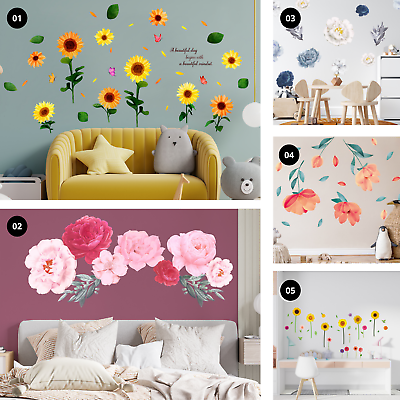 #ad Large Flower Wall Art Stickers Decals Home Graphics Nursery Window Art Decor DIY $17.95