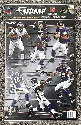 #ad 2010 Minnesota Vikings Fathead Team Set Reusable Vinyl Wall Graphics NFL $14.99