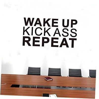 #ad Gym Office Wall Stickers Inspirational Quotes Small Wake Up Kick Ass Repeat $20.63