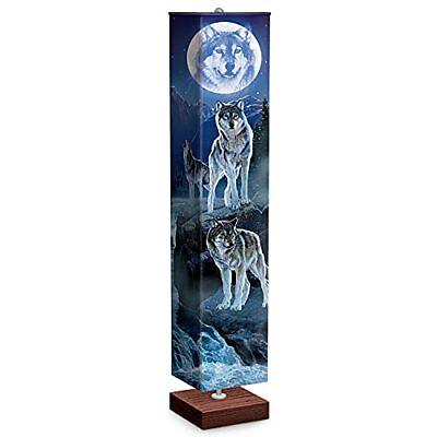 #ad Al Agnew Mystic Moonlight Wolf Art Floor Lamp with Foot Pedal Switch $208.00