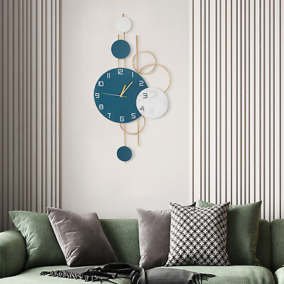#ad #ad Modern Nordic Large Wall Clock 3D Creative Clock Wall Living Room Home Art Decor $51.87