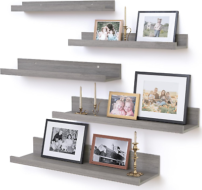 #ad Floating Shelves for Wall Décor Storage Wall Shelves Set of 5 Small Picture Le $62.95