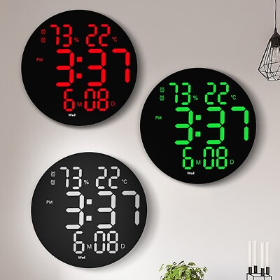 10inch Electronic Round 3d Large Wall Clock Digital Display With Remote Control GBP 28.76