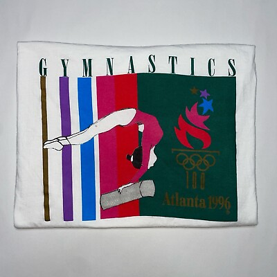 #ad Vintage Atlanta 1996 Olympics RARE Gymnastics T shirt Size XL $25.00