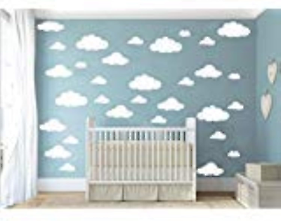#ad #ad 31Pcs Big Clouds Vinyl Wall Decals DIY Wall Sticker Removable Wall Art Decor 4 1 $6.98