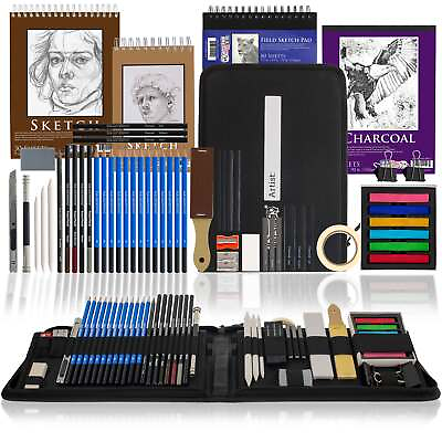 #ad 54pc Drawing amp; Sketching Art Set Ultimate Artist Kit 4 Sketch Pads Pencils $39.99