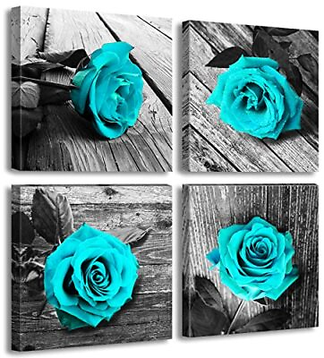 #ad #ad Wall Art for Bedroom Decor Women Living Room Accessories Canvas Prints Turquoise $38.11