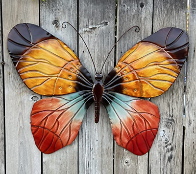 #ad Extra Large Realistic Metal Butterfly Wall Art Sculpture Indoor Outdoor 27 x 36quot; $68.97