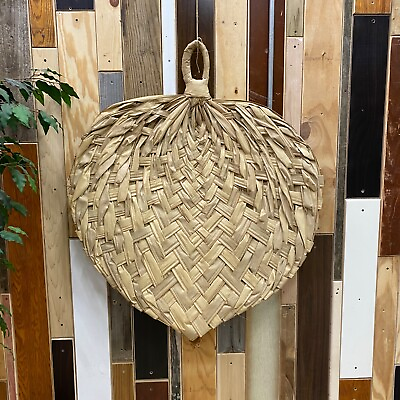 #ad Palm Leaf Hanging Fan X Large Size Vintage Wall Decor Tiki Boho Wicker Rattan $79.99