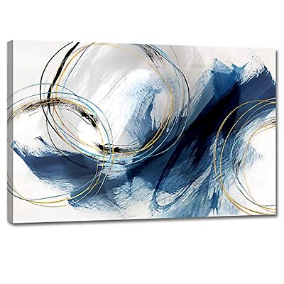 #ad Wall Art Canvas Abstract Art Paintings Blue Fantasy Colorful Graffiti on Whit... $113.17