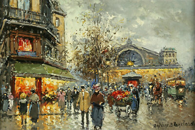 #ad Wall Art Paris City Street Scene Oil painting Picture Printed on Canvas P006 $23.90