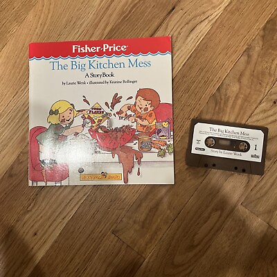 #ad The Big Kitchen Mess Laurie Wenk Rare Fisher Price Cassette Tape 1987 amp; Book $4.99