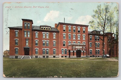 #ad Lutheran Hospital Building Fort Wayne IN Indiana c1913 Vintage Antique Postcard $4.69