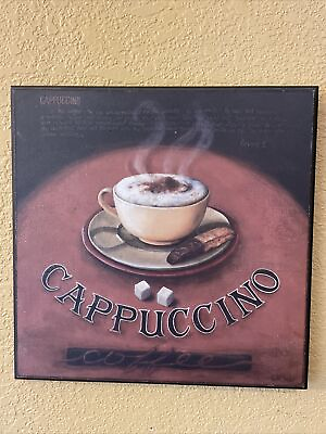 #ad Kitchen Decor Wall Hanging Cappuccino Coffee Plaque $12.99