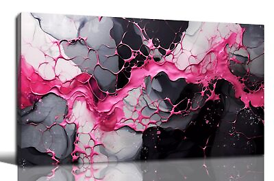 #ad GUGIKA Abstract Wall Art for Living Room Pink Canvas Wall Art for Girls Bedr... $77.68
