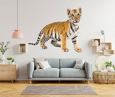 3D Cute Tiger G519 Animal Wallpaper Mural Poster Wall Stickers Decal Honey AU $154.99
