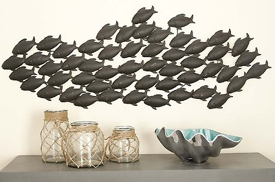 #ad Fish Wall Art Metal Sculpture Beach Theme Decor Hanging Home Sea Decoration $115.77