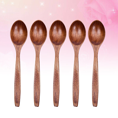 #ad 5 Pcs Kitchen Sets for Home Comfortable Handle Spoons Wooden $11.05