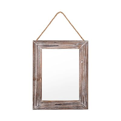 #ad #ad Farmhouse Wall Mirror Washed Brown Rectangle Rustic Wood Mirror 16 X 12 Inch ... $34.32