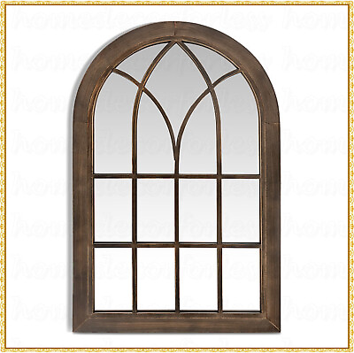 #ad #ad Cathedral Arch Windowpane Mirror Rustic Country Farmhouse Wall Art Home Decor $119.98