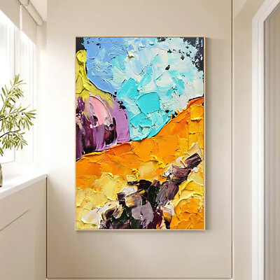 #ad Abstract Hand Painted Oil Paintings Wall Art Canvas Abstract Artwork For Hotel $99.80