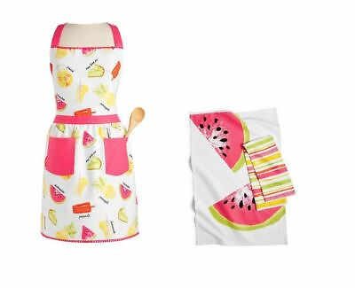 #ad Martha Stewart Summer Treats Cotton Apron 2 Matching Kitchen Towels $19.95