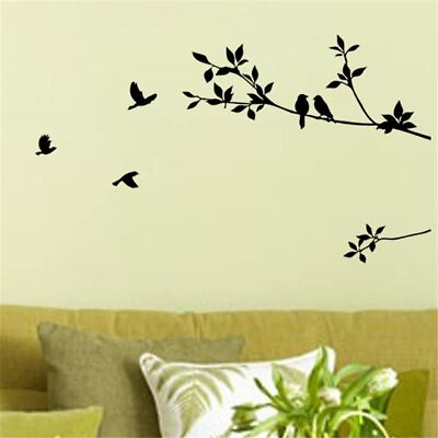 #ad Birds Flying Tree Branches Wall Art Sticker Wall Decals Home Art Decor Mural $9.99