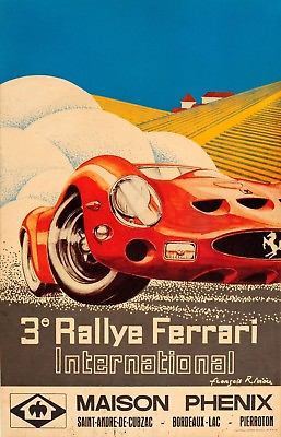 #ad Ferrari Racing Retro Art Poster Maison Phenix High Quality Art Print 22in x 17 # $64.95