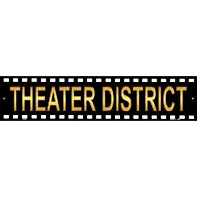 #ad Theater District 4quot;x18quot; metal street sign plaque Home Door Garage Wall Decor $27.80