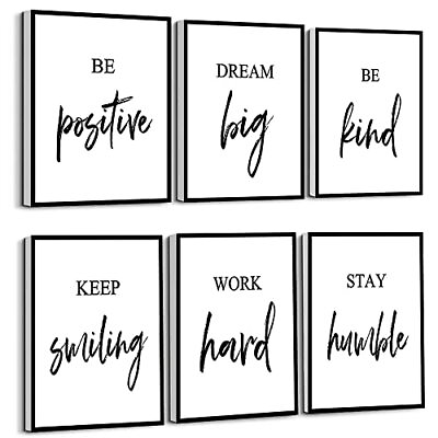 #ad Inspirational Wall Art Framed Motivational Canvas Wall Art Positive Quote for $58.32